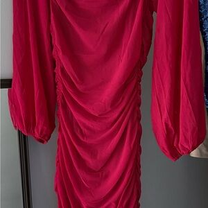 Elegant Pink Ruched Dress